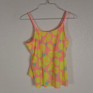 Justice UV Swim Top New with tags Neon Lemons SZ 16 Plus NEW